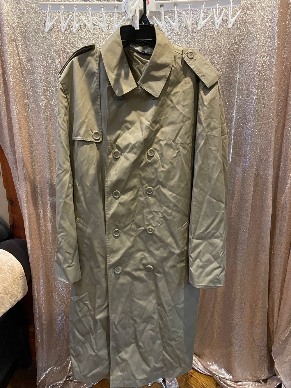 Hill and Archer Men's Double-Breasted Trench Coat - tannish color